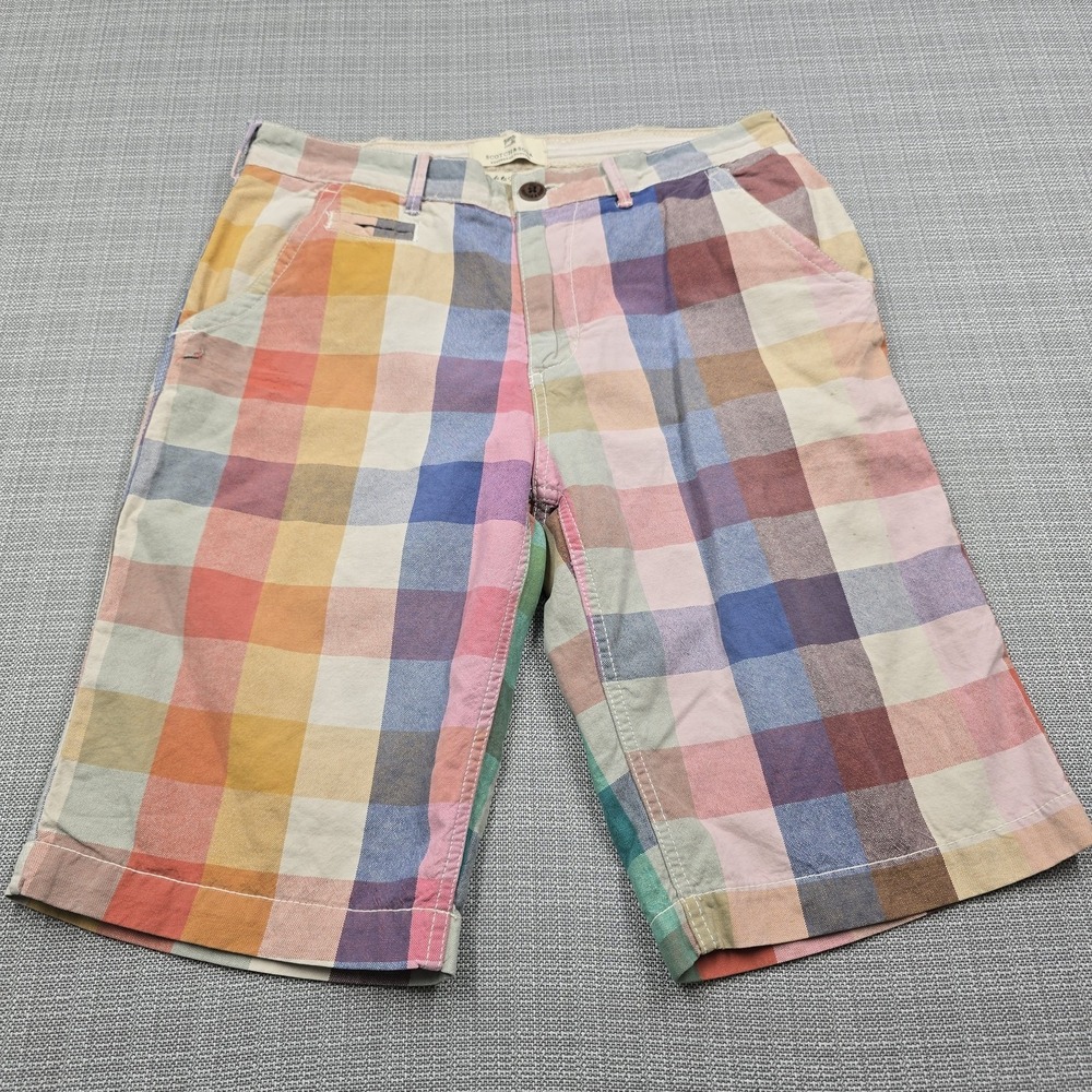 Scotch & Soda Shorts Mens 31 Multicolor Madras Plaid Bermuda 11 Inseam Casual